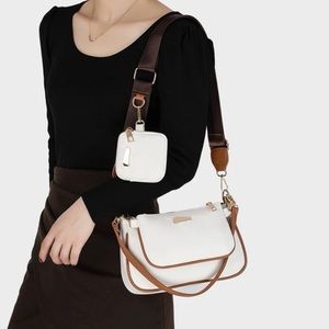 White and Brown Crossbody Purse!
